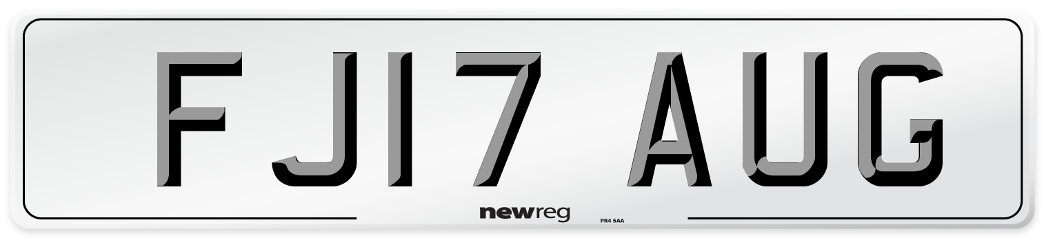 FJ17 AUG Number Plate from New Reg
